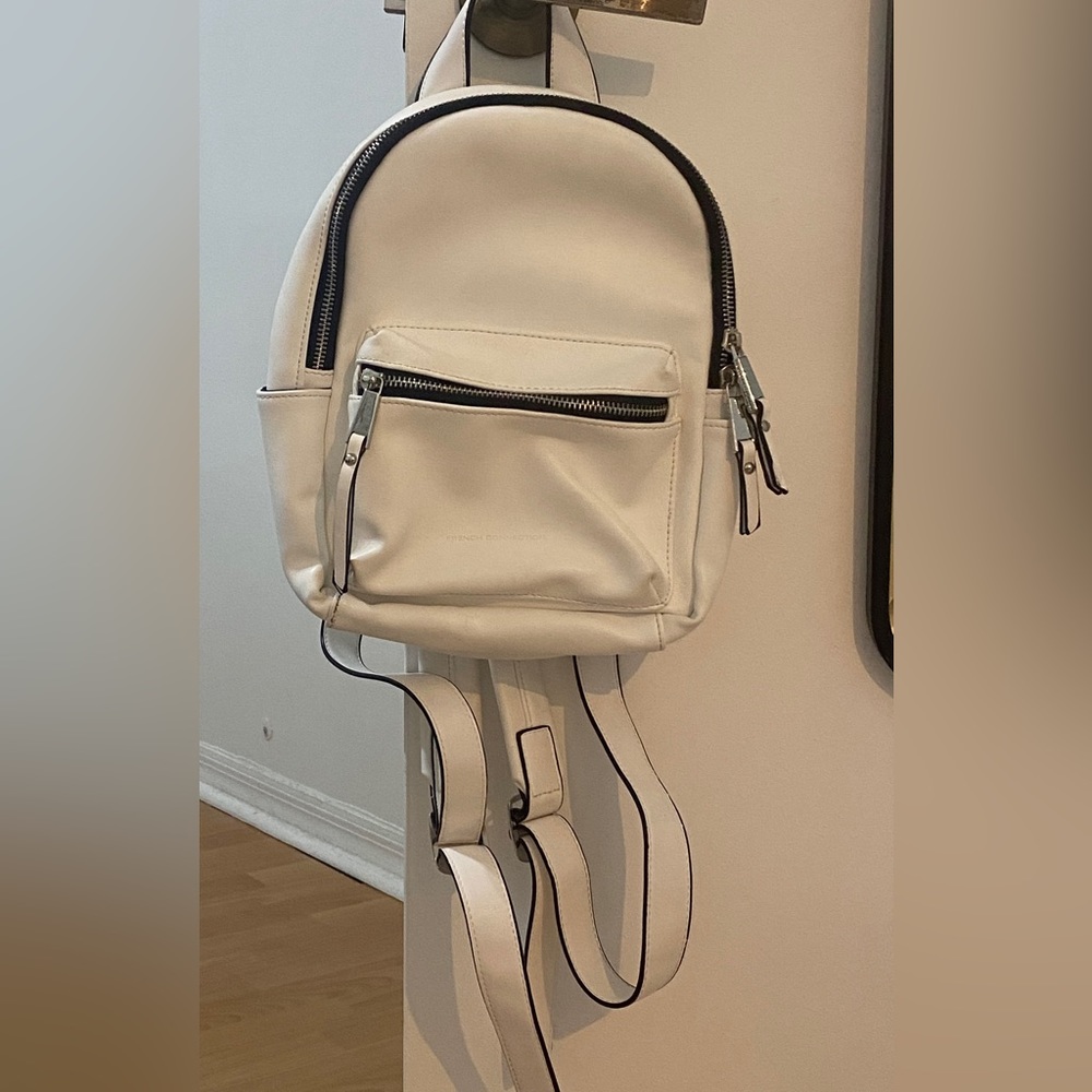 French Connection Perry Small Backpack Solid Whit… - image 1